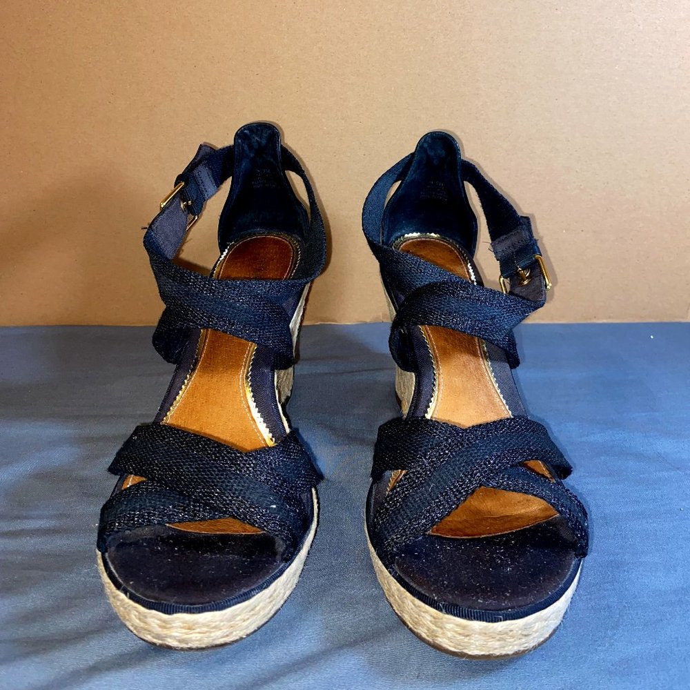 Sperry Topsider Cork Black Wedges/Heels size 9.5